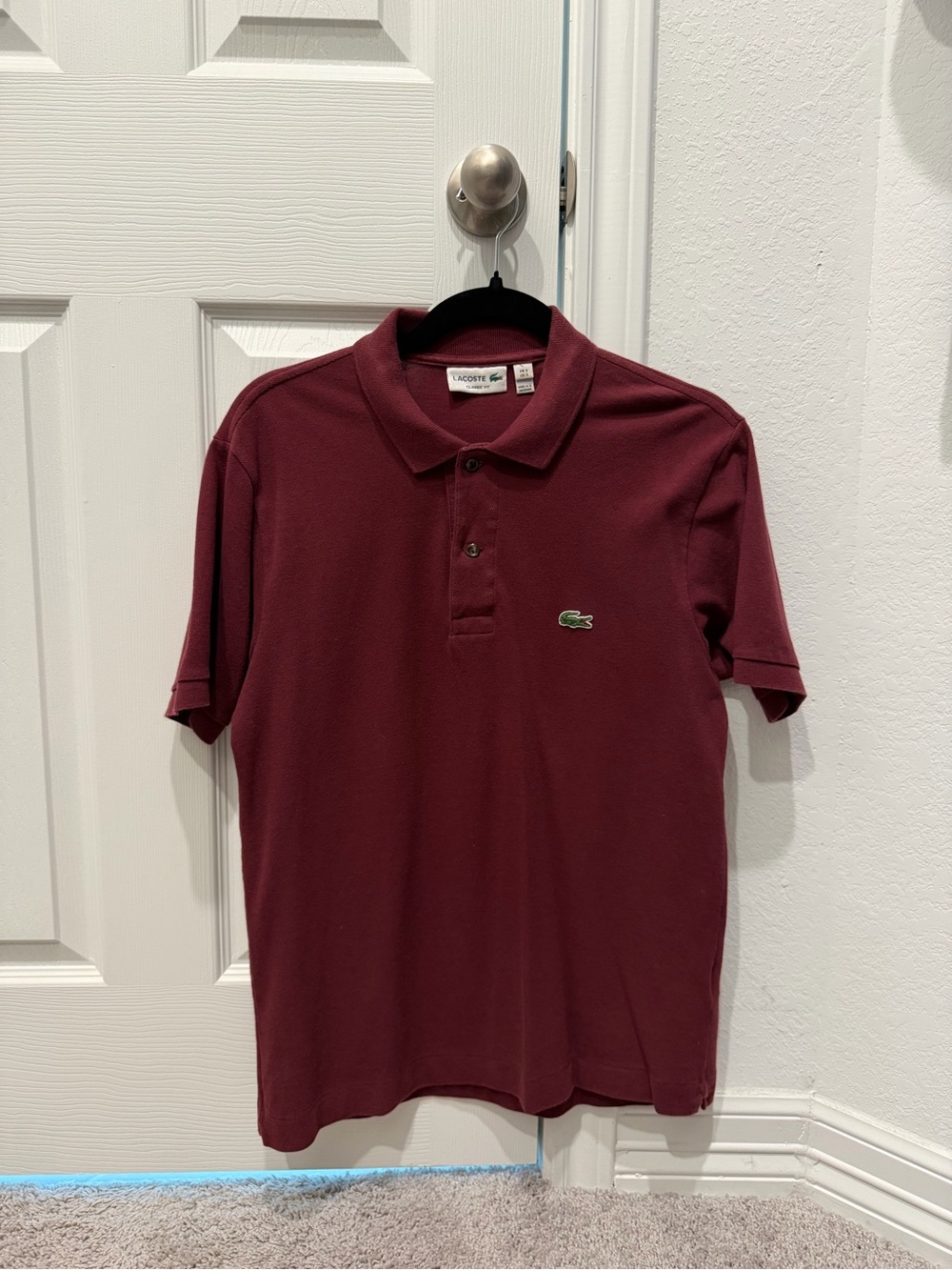Lacoste Men's Short Sleeve Polo — Deep Wine